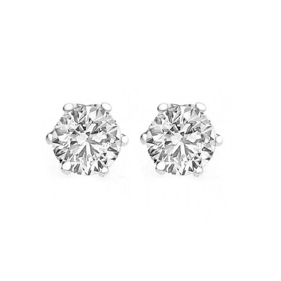 Swarovski Crystal 2 carat Diamond stud earrings silver - Picture 1 of 3